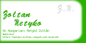 zoltan metyko business card