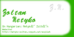 zoltan metyko business card